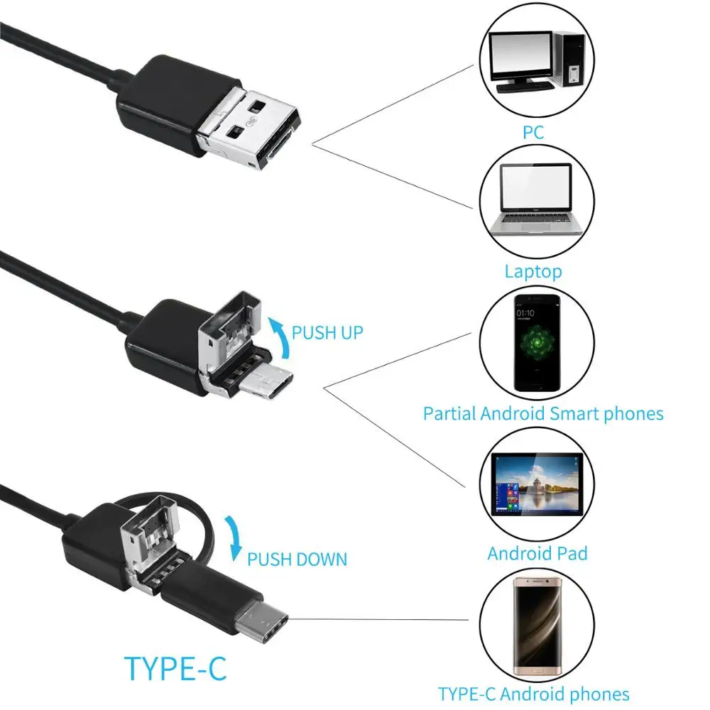 1200P внешняя Hd Гибкая проверка кабеля Usb Andriod камера s эндоскоп для телефона