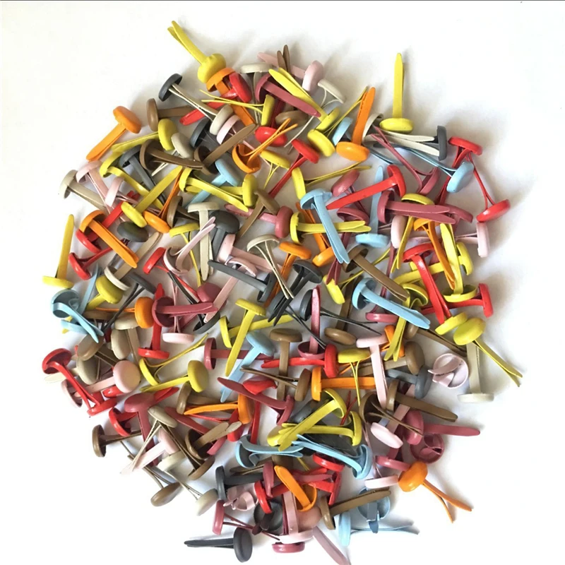100 шт. 8x17 мм большие металлические брэды смешанных цветов для скрапбукинга