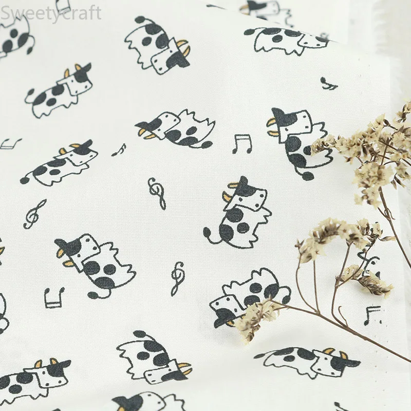 Ткань с принтом коровы 110x45 см музыкальная нота ткань из хлопка и льна ткани от Yard