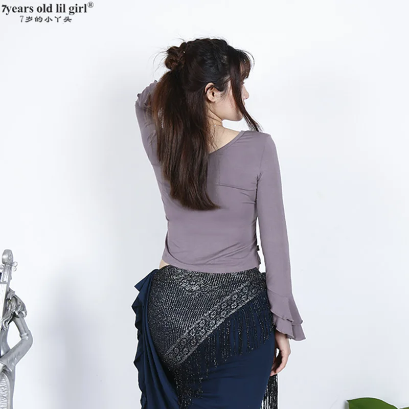 Топы для танцев фламенко квадратная Латиноамериканская блузка женщин и девушек