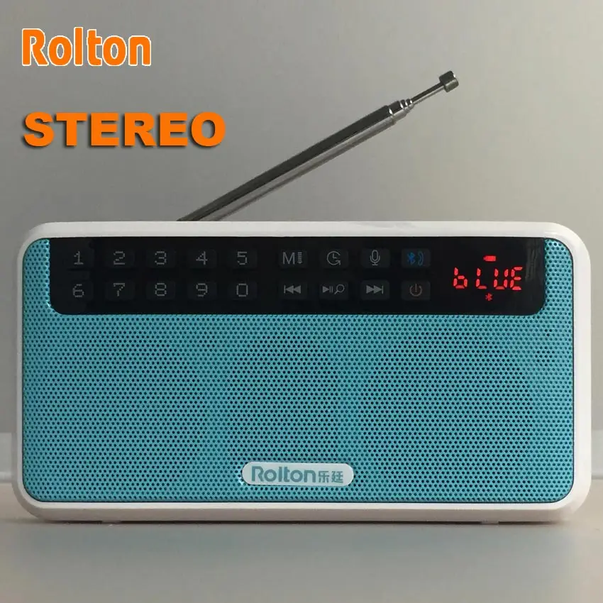 Rolton E500 Portable Stereo Bluetooth Speaker Bass Dual FM Radio Recordable TF Music Player With LED Display Flashlight