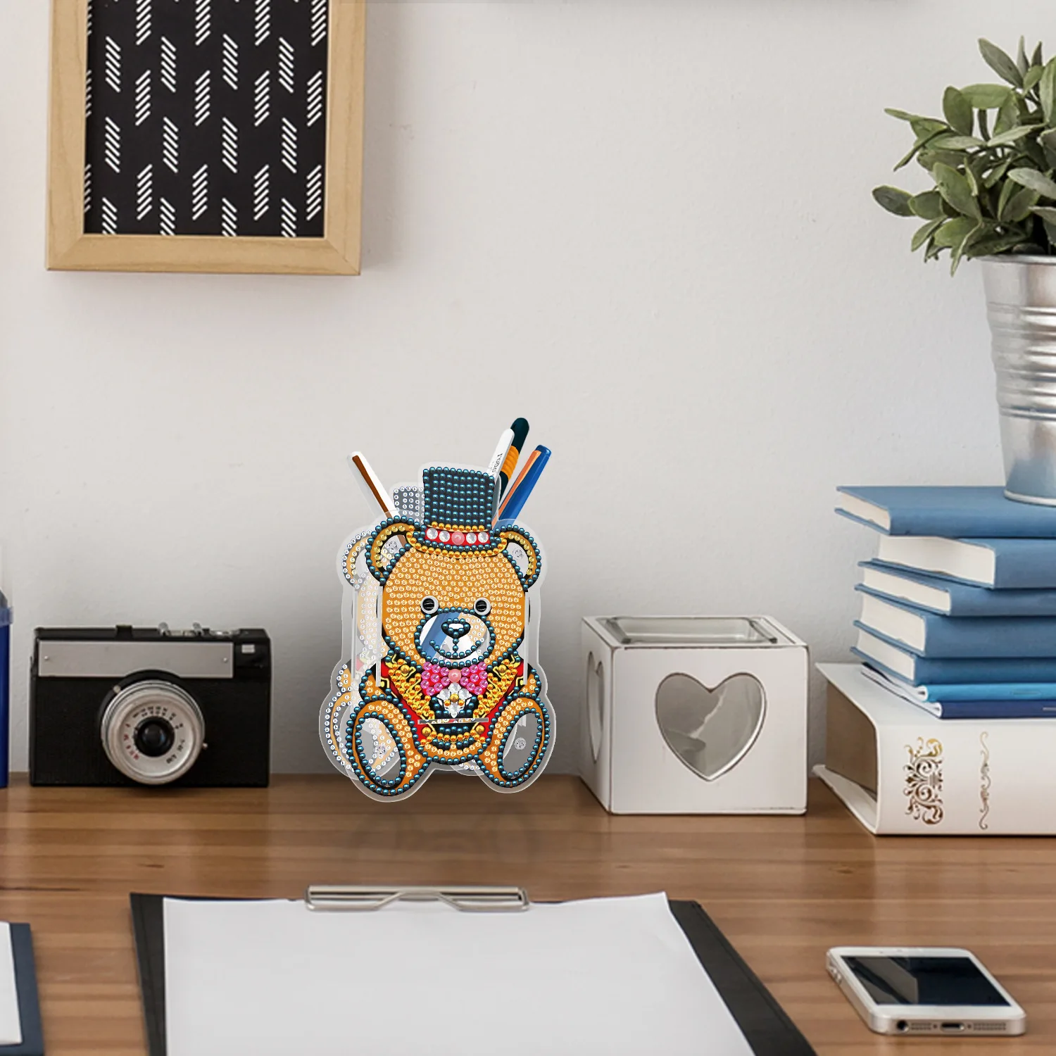 DIY Diamond Painting Pen Holder Ornaments Embroidery Cross Stitch Mosaic Crystal Office Decoration Supplies Crafts Gifts |