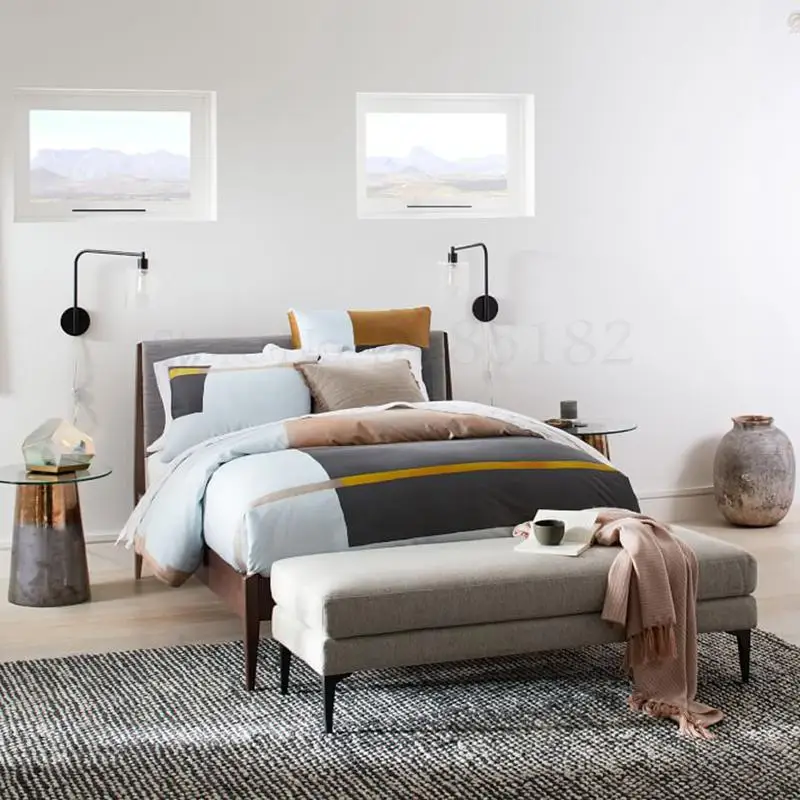 1000 скандинавский диван-стул гардеробная простая Скамья из ткани скамейка для