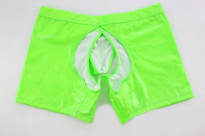 Sexy Men Plus Size Erotic Jockstrap Bandage Faux Leather Panties Hollow Out Open Crotch Shiny U Convex Pouch Pants Gay Wear F20 |