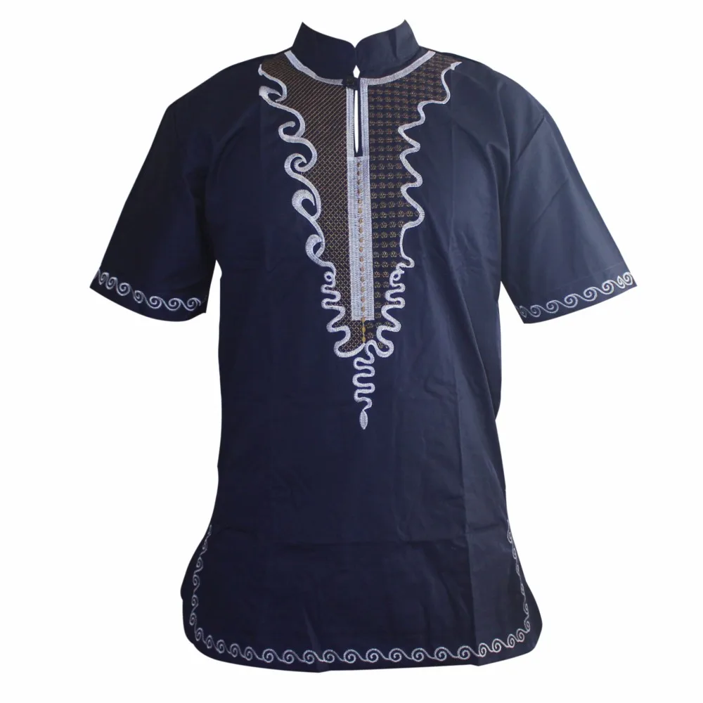 Футболка с вышивкой тонкий Африканский хиппи Топ dashiki Ankara для мужчин коротким