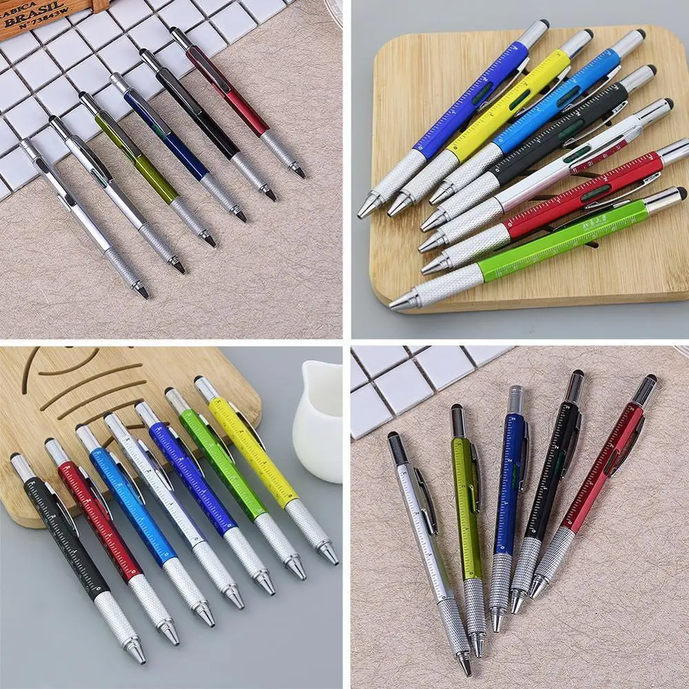 

7Pcs/set Multifunctional Screwdriver Ballpoint Pen School Metal Tool pens supplie Screen Gift office stationery R5I5