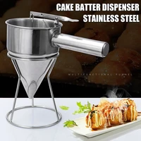 stainless steel donut cupcake batter dispenser funnel pancake maker helper rack spring loaded handle kitchen accessories women