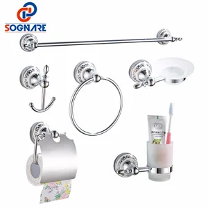 SOGNARE 6 шт. аксессуары для ванной комнаты одинарный держатель для полотенец, крючок для халата, держатель для бумаги, держатель для чашек, Набор предметов для мыла D1900