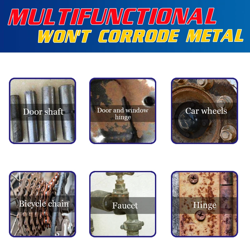 

Multifunctional Rust Inhibitor Rust Remover Derusting Spray Car Maintenance Cleaning Remover Kitchen Supplies Descaling Powder