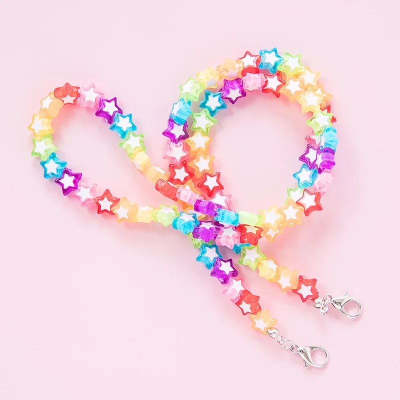 

Makersland Children 59cm Beads Chain For Mask Long Necklaces Kids Adjustable Face Mask Chain Anti-lost Glasses Sunglass Lanyard