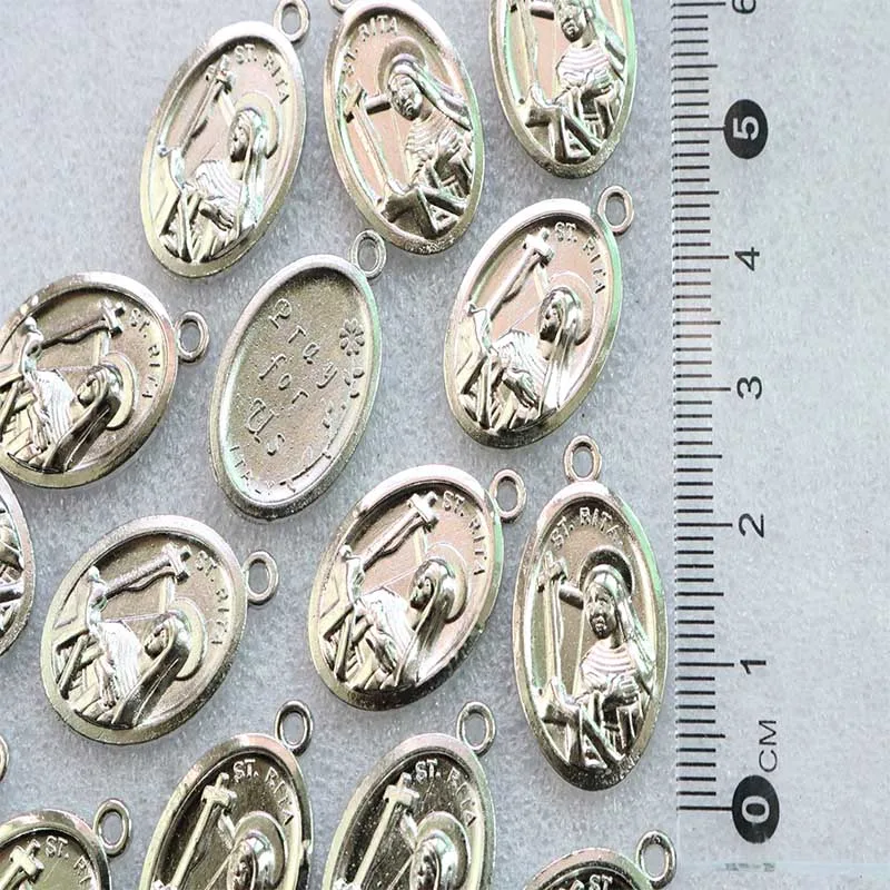 100 Pieces/Catholic Amulet Medal Catholic Gift Virgin Mary Sacred Heart Saint Charm Jewelry | Украшения и аксессуары
