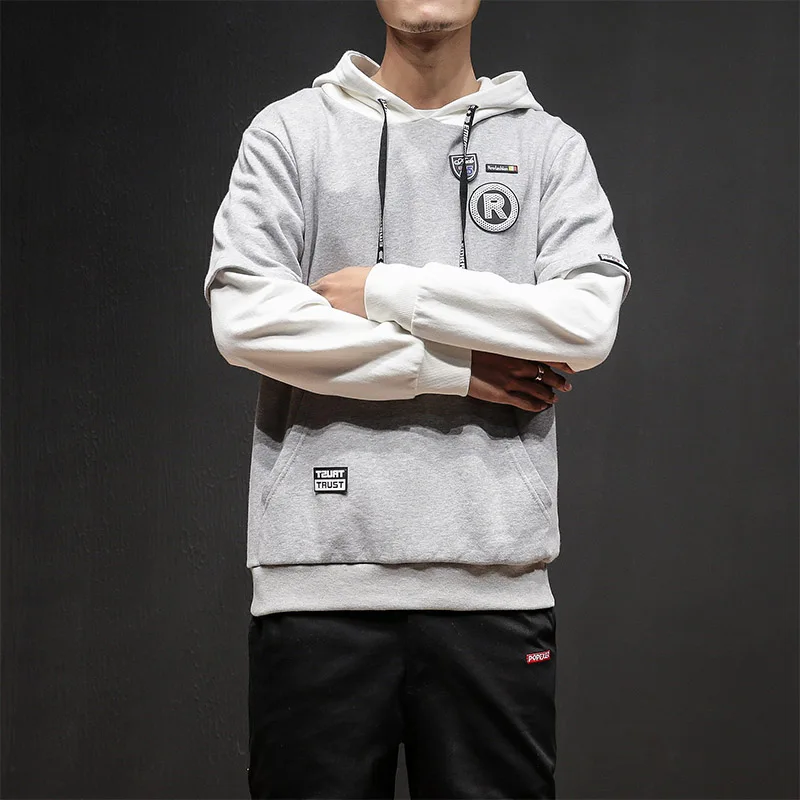 Стильная мужская нарядная толстовка с капюшоном 2019 поддельные двухсекционные
