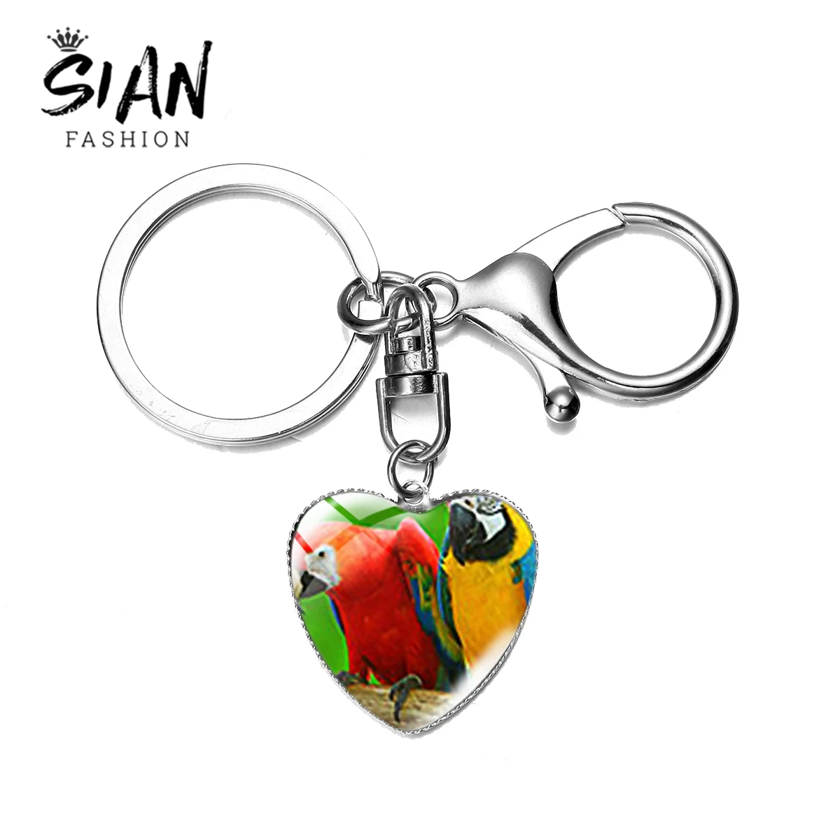 Азиатских новый красный желтый Цвет брелки попугаи в виде симпатичных животных