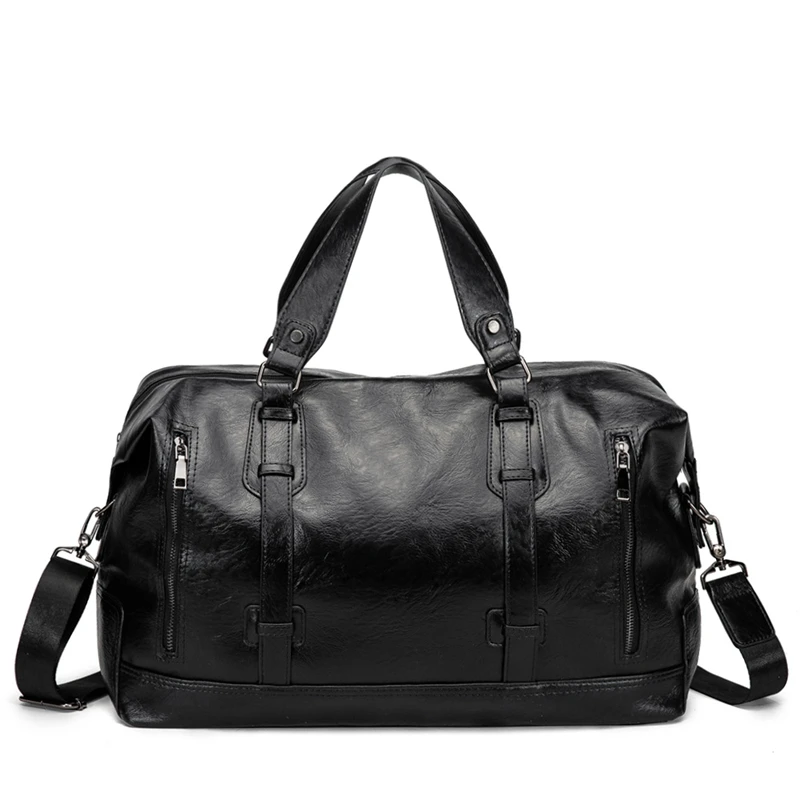 Fashion Men's PU Travel Bags Luggage Waterproof Suitcase Duffel Bag Large Capacity Bags Male High-Capacity PU Leather Handbag