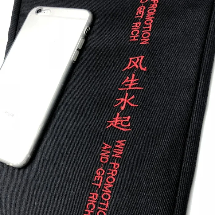 Neploe Стрейчевые брюки карго с высокой талией осенние женские вышитыми буквами