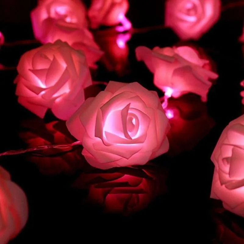 

10/20/30 Led Garland Battery LED Rose Christmas Lights LED Year Decoration Bulbs Lamp Flower Wedding Holiday New String Lig Z5A5