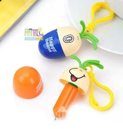 

10pcs Ballpoint New Design Cute Keychain Portable Egg Shape Retractable Stationery