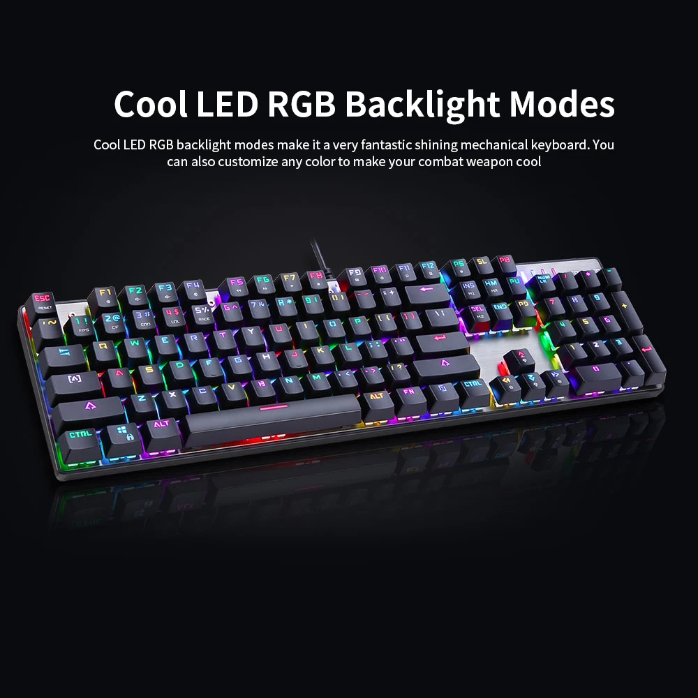 MOTOSPEED CK104 Механическая игровая клавиатура Проводная USB цветная светодиодный
