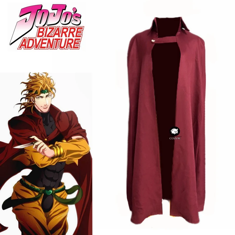 Anime Jojo Bizarro Aventura Brando Vermelho Manto Cosplay Trajes Halloween Dio