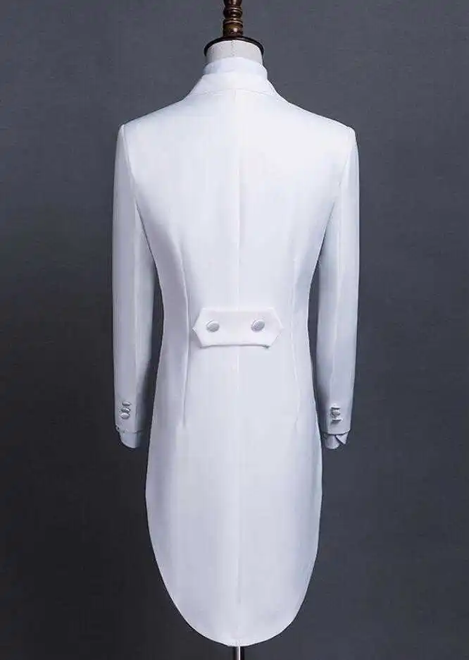 

Herenmode Koreaanse Smoking Slanke Blazers Suits Mannen Podium Bruidegom Trouwjurk Host Uitvoeren Black Engeland Jas Pak + Broek