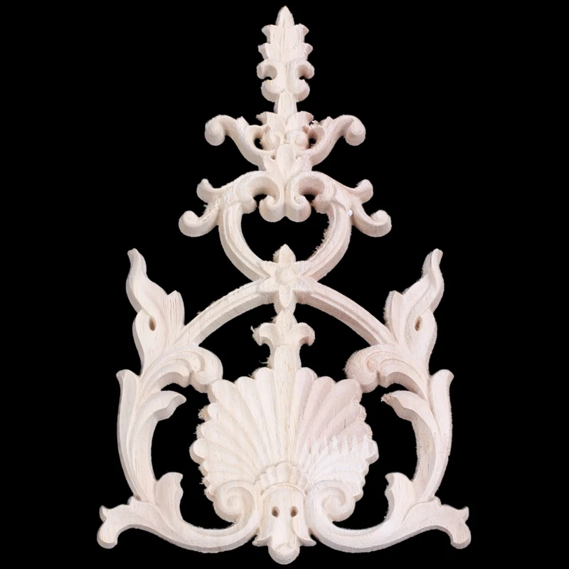

1X Rubber Wood Carved Applique Vintage Furniture Craft Decor