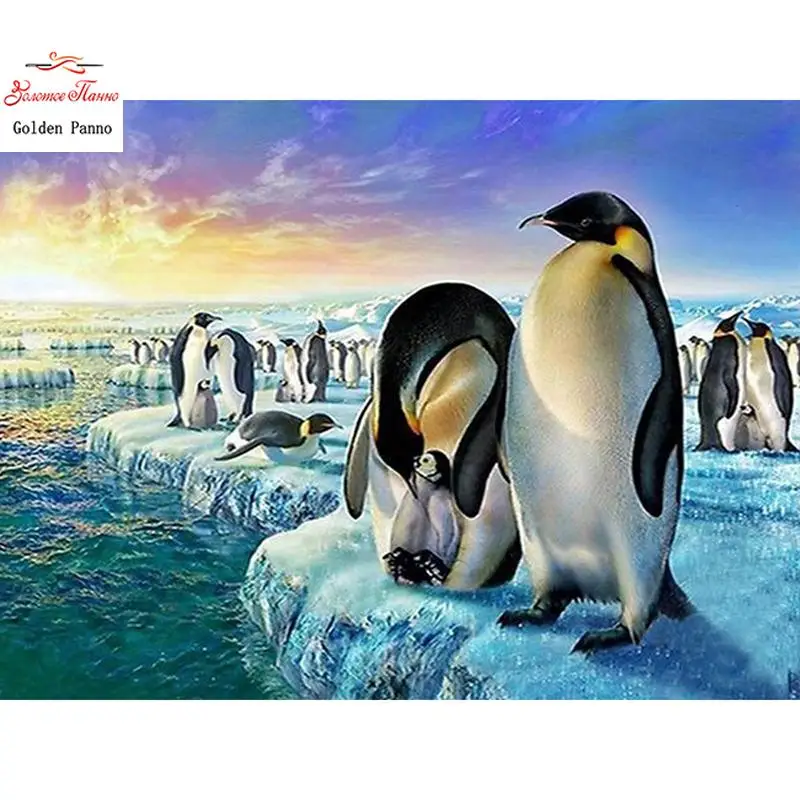 Diamante Pintura Pinguim Quadrado Diamante Adesivo De Parede Strass Diamante Bordado Animal Decorao De Casa Feita  Mo