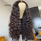 Харизма темно-коричневый волнистый синтетический кружевной передний парик для черных женщин с предварительно выщипанным термостойким волокном натуральная линия волос