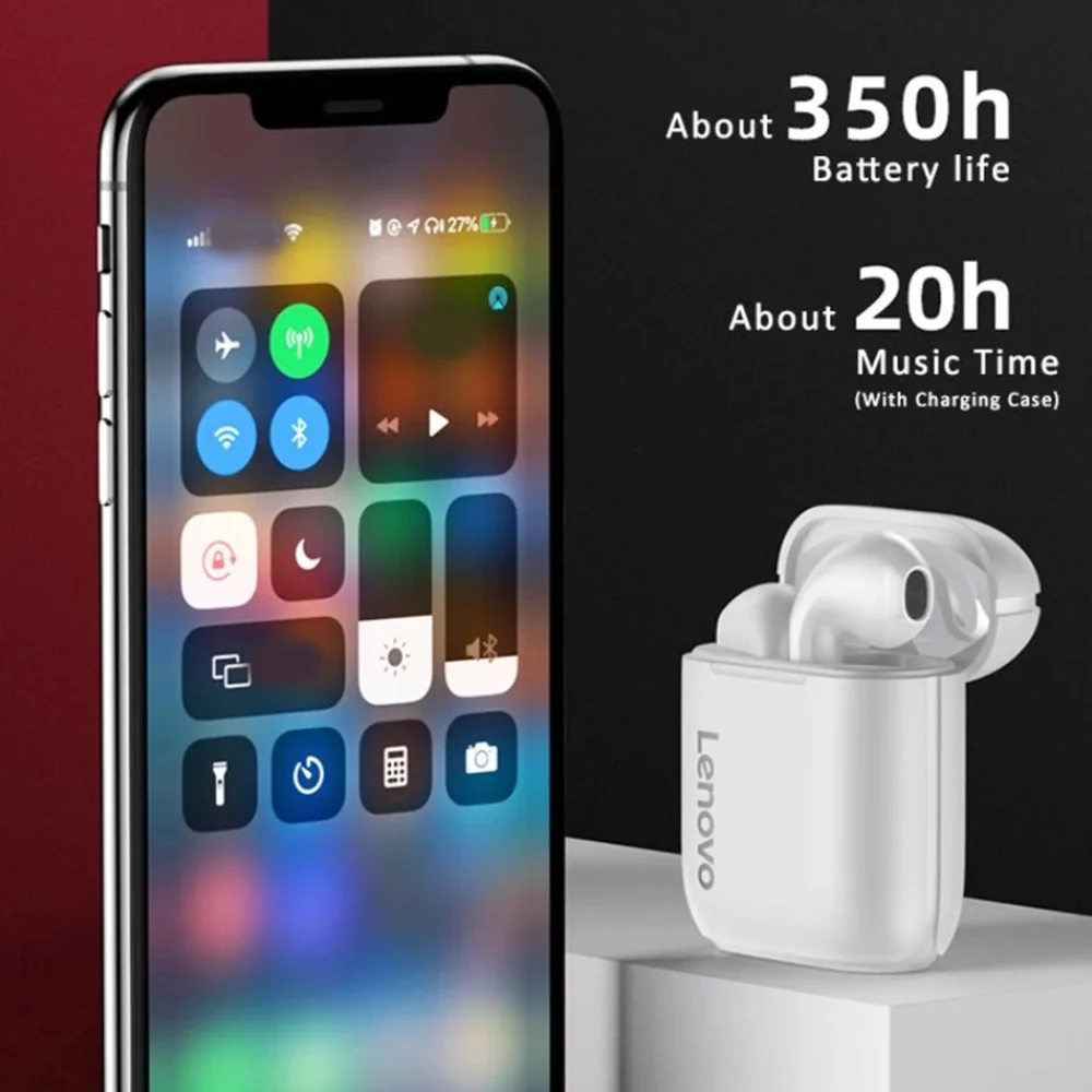 

Lenovo LP1 Version Upgrade LP2 TWS Wireless Earphone Bluetooth 5.0 Dual Stereo Bass Touch IPX5 Life Waterproof Dual Mic