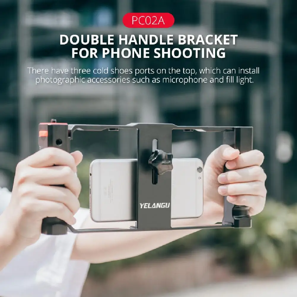

YELANGU ручной стабилизатор видео для телефона с ручкой с двойной ручкой PC02A