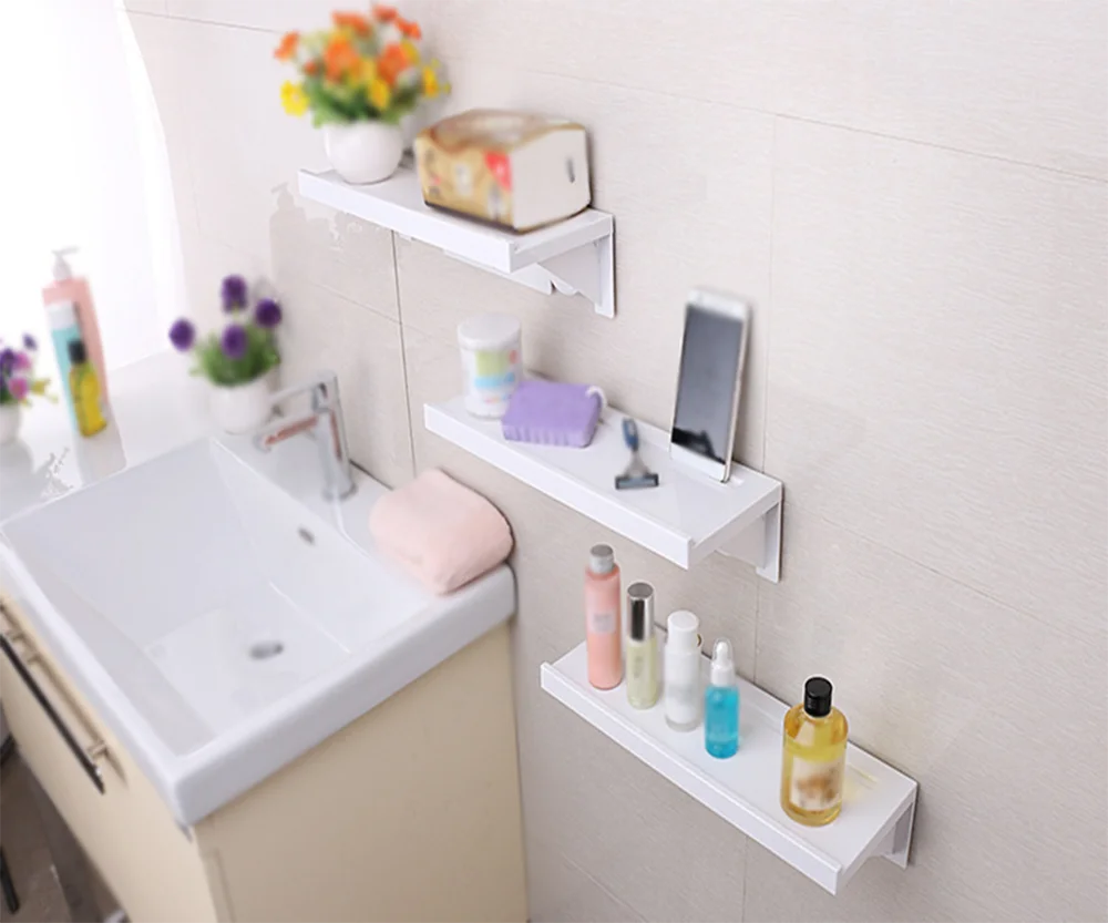 Домашняя полка для хранения без дырочек ванной комнаты гостиной украшения стен