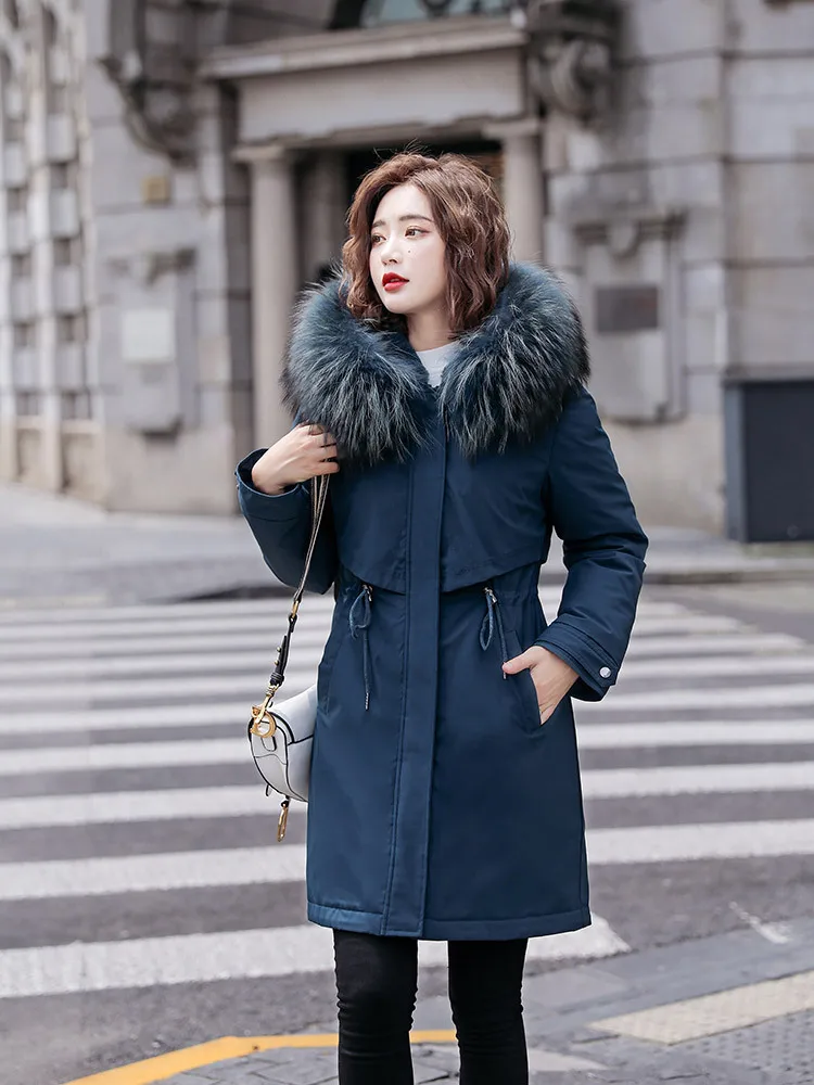 

Женское зимнее Стеганое пальто, длинное стеганое пальто с подкладкой и воротником-подкладкой, 2021