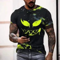 2021 summer new mens oversized t shirt casual short sleeve hip hop smiley print plus size t shirt pullover mens top