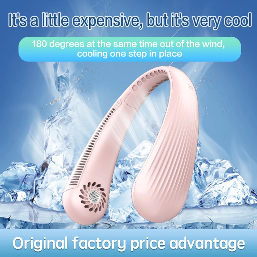 

Portable Bladeless Mute Mini Neck Hanging Fan USB Rechargeable Folding Summer Cooling Silent Fans for Home Outdoor Sports NEW