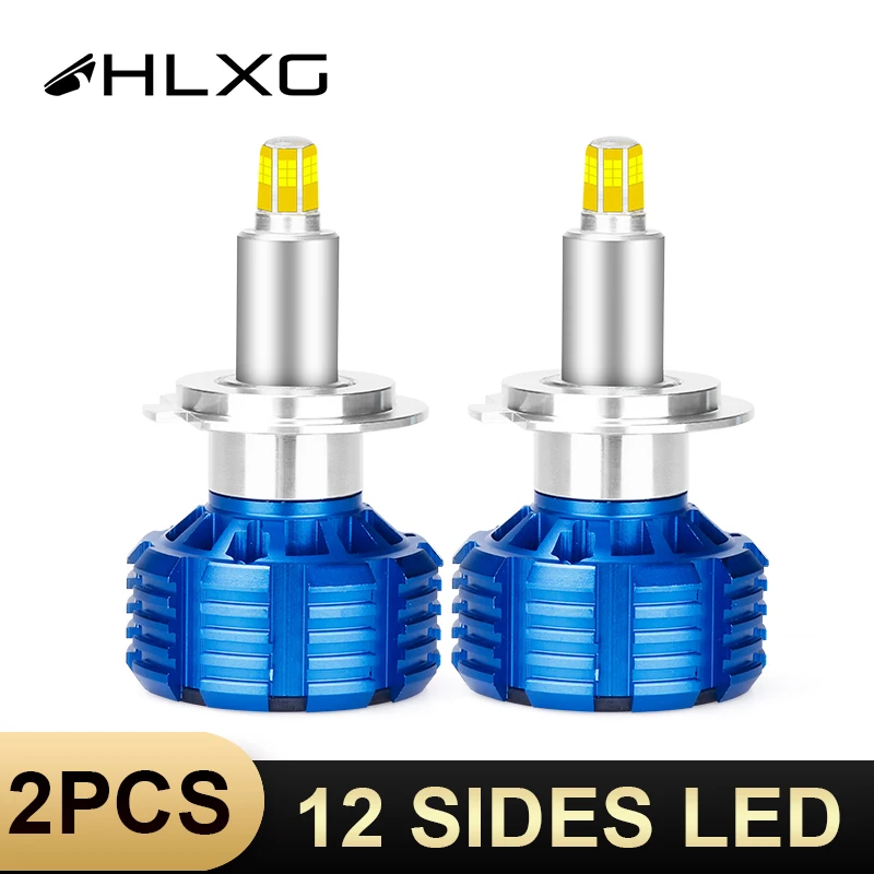 HLXG 13500LM h7 светодиодный H1 H3 H8 H9 H11 9005 9006 880 5202 9012 лампы фары из компактной стали