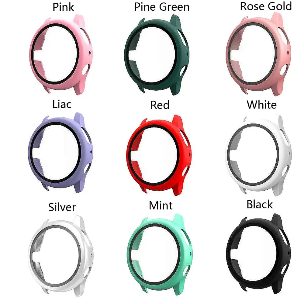 Чехол-бампер для часов Samsung Galaxy watch active2 44 40 мм полное покрытие закаленное стекло
