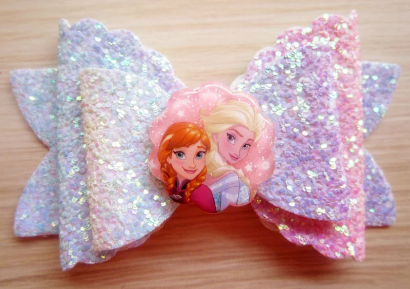 3 15 дюйма бутик Блестящий мультфильм кожаные банты с зажимами для детей девочек