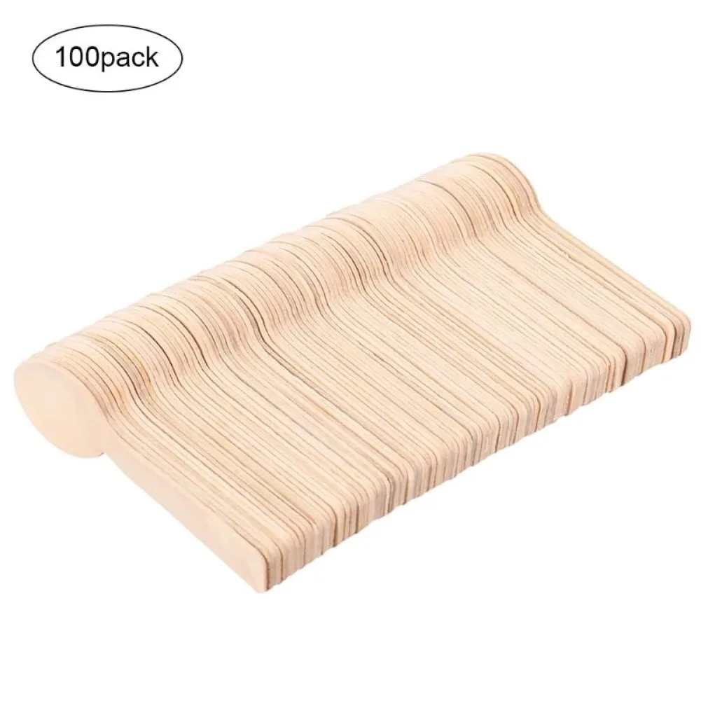 

100pcs Disposable Wooden Spoon Wooden Cake Dessert Fruit Takeaway Packaging Tableware Western Tableware