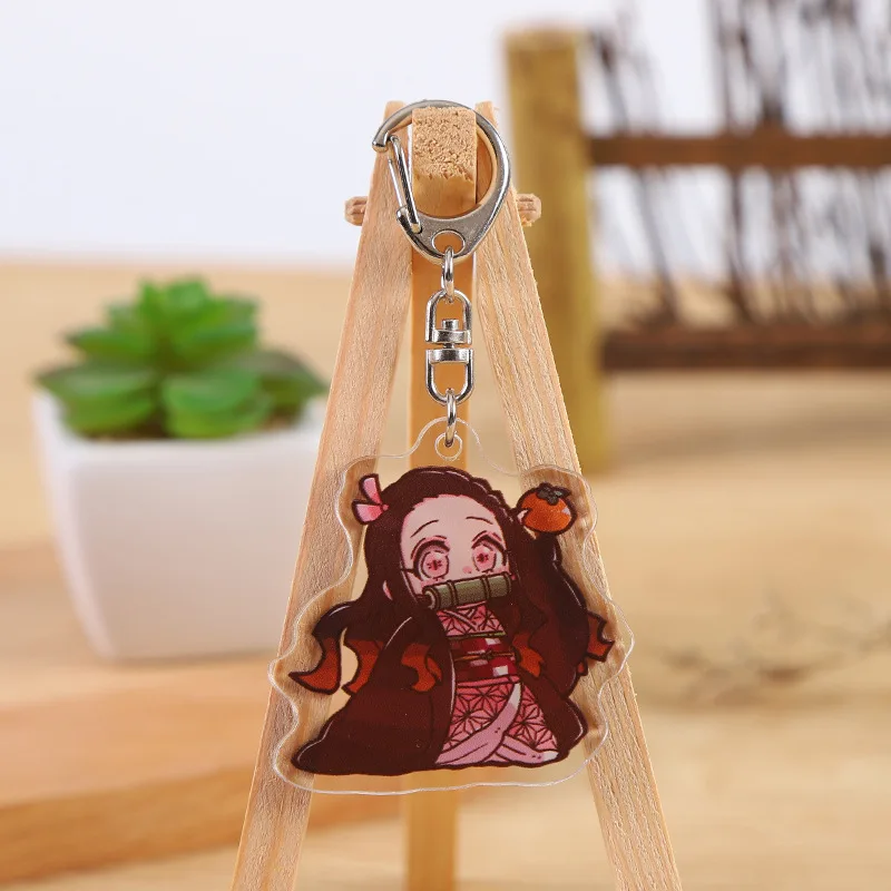 New 8Styles Anime Demon Slayer Two sided Acrylic Keychain Kimetsu No Yaiba Keyring Giyuu Nezuko Tanjirou Inosuke Cute Key Chains | Украшения