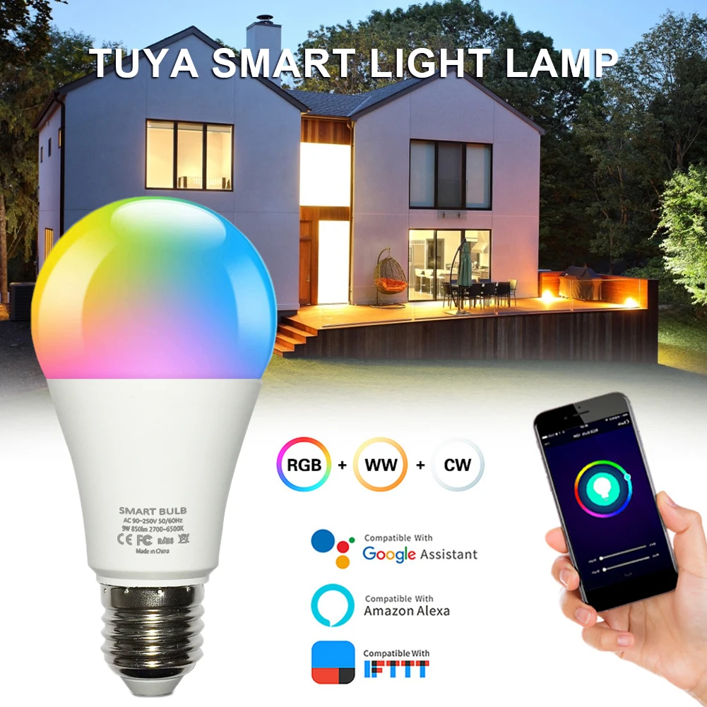 

12/15W Smart Bulb E27 LED SMD 2835 RGB Echo Sensor WIFI Alexa App Control Home Night Decor Lamp Color Changing Accessories
