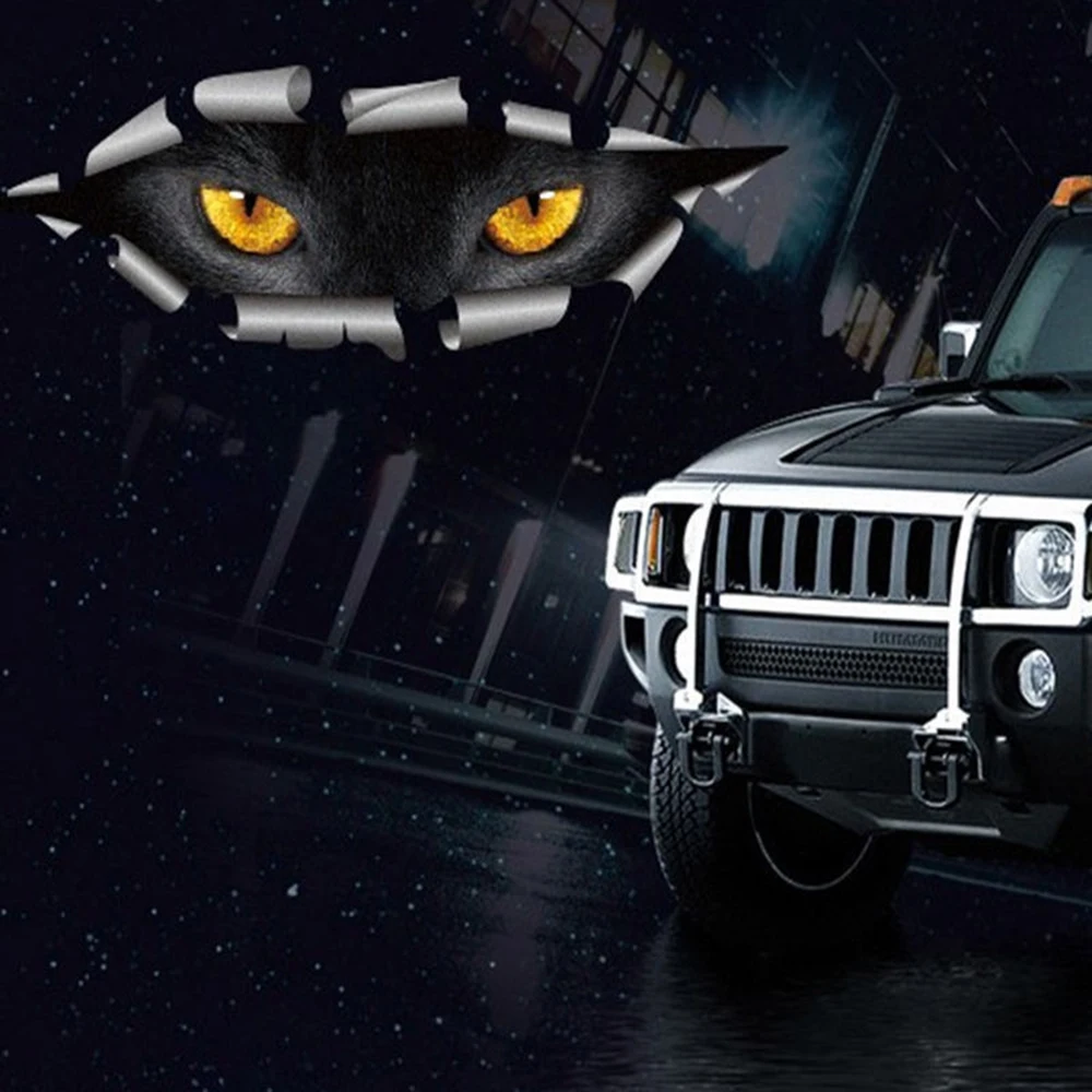 

3D Cat Eyes Peeper Peeking Car Sticker Bumper Vinyl Funny Waterproof Auto Decal,15X5CM