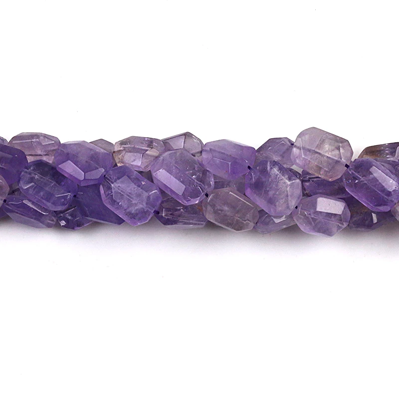 

Оптовая продажа, бусины из натурального камня аметиста с фиолетовым кристаллом, шестигранные бусины россыпью, фотобраслет 15x20 мм