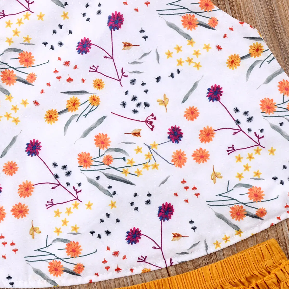 

Baby Girl Summer Clothes Set Floral T-Shirt Vest Tops Solid Ruffled Shorts 0-18M Newborn Infant Toddler Casual Outfits 2021 New