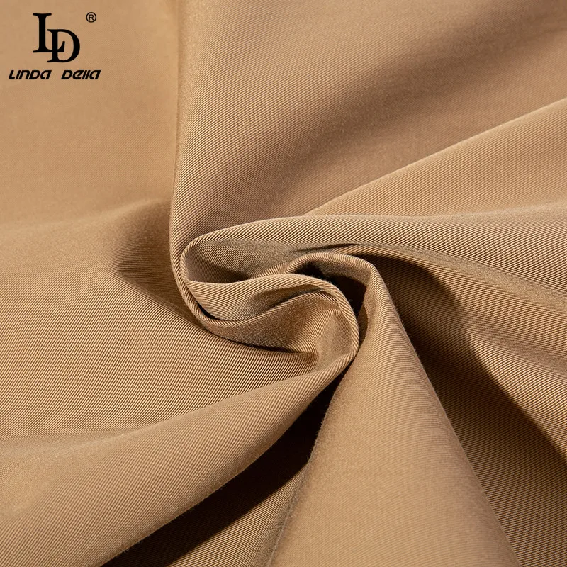 

LD LINDA DELLA Summer Fashion Runway Elegant Dress Women Turn-down Collar Hollow Out Embroidery Vintage A Line Dress vestidos