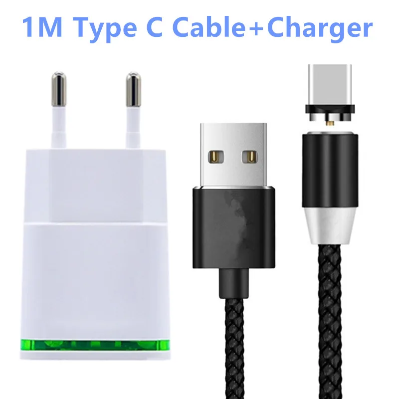 Магнитный светодиодный usb-кабель Type-C для Samsung Galaxy S10 + S9 S8 Plus A10 A20 A30 A50 A8s A9 Pro