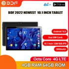 Планшет BDF Pro, 10,1 дюйма, 4 ГБ64 ГБ, Android 10,0, Восьмиядерный процессор, телефонные звонки, 4G LTE, Google Play, GPS, WiFi, Bluetooth Pad