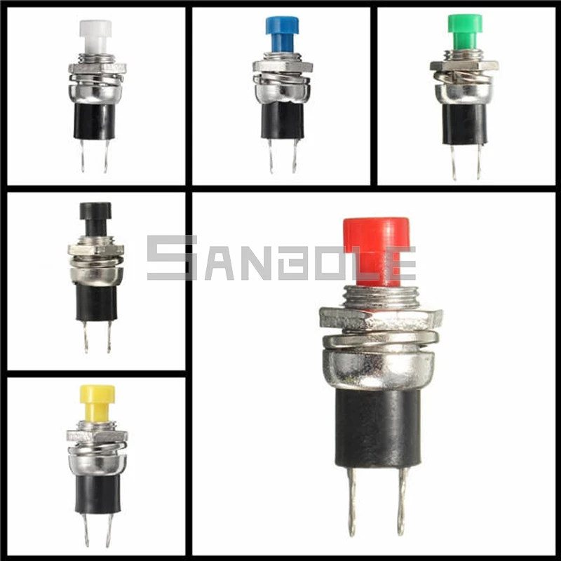 10 шт. Мгновенный кнопочный переключатель ВКЛ./ВЫКЛ. Два штыря мини переключатели