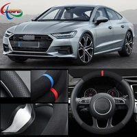 38cm non slip dreathable suede steering wheel cover for audi a7 car interior decoration accessories