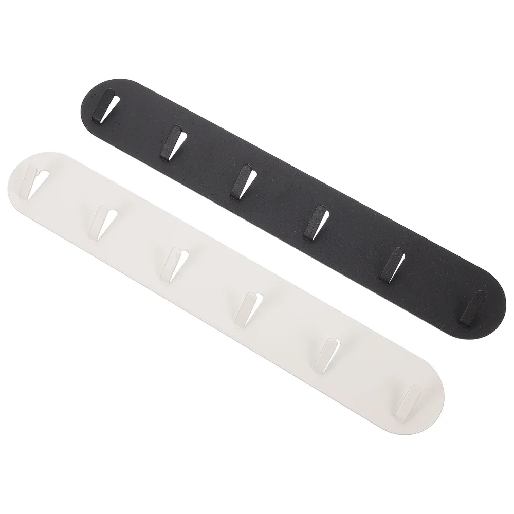 

2pcs Coat Hooks Wall Mounted Kitchen Carbon Steel Hook Racks with 6 Hooks