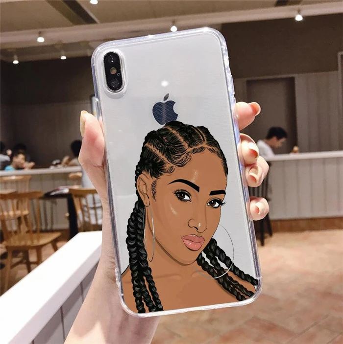 Мягкий чехол для телефона Melanin Poppin с Африканской черной девушкой iPhone 11Pro 12 XR X XS MAX