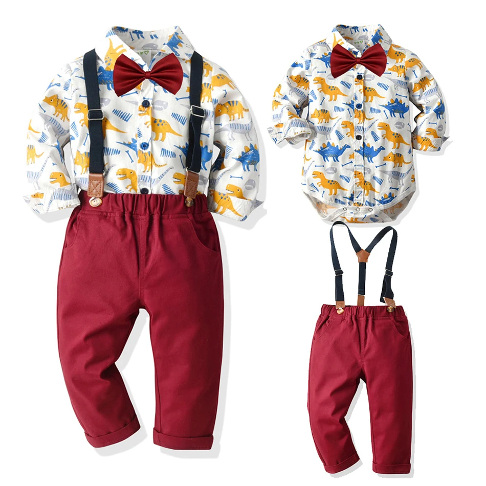 

Костюмы для мальчиков, праздничная одежда для детей, школьников платье Костюм Джентльмена; Детская рубашка и брюки; Костюм с бантиком, 3 вещи...